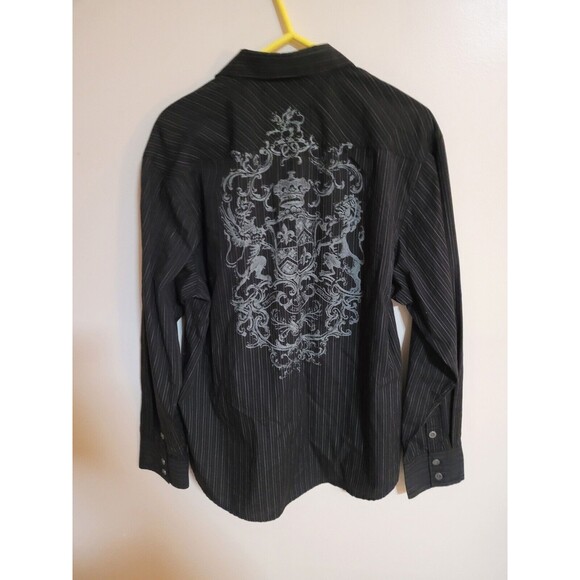 Level 10 Mens Blk 2XL Long Sleeve Button Down Shirt (A12) - Picture 5 of 7